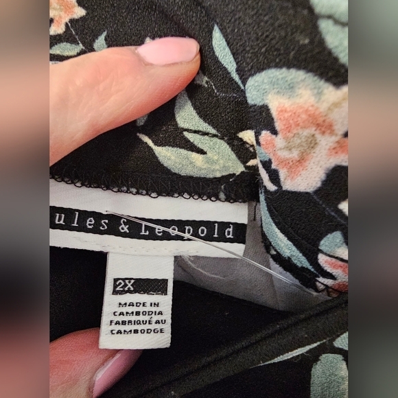 Jules & Leopold Pull-On Slim Leg Ankle Floral Pants Women's Plus Size 2X NWT - Picture 4 of 11